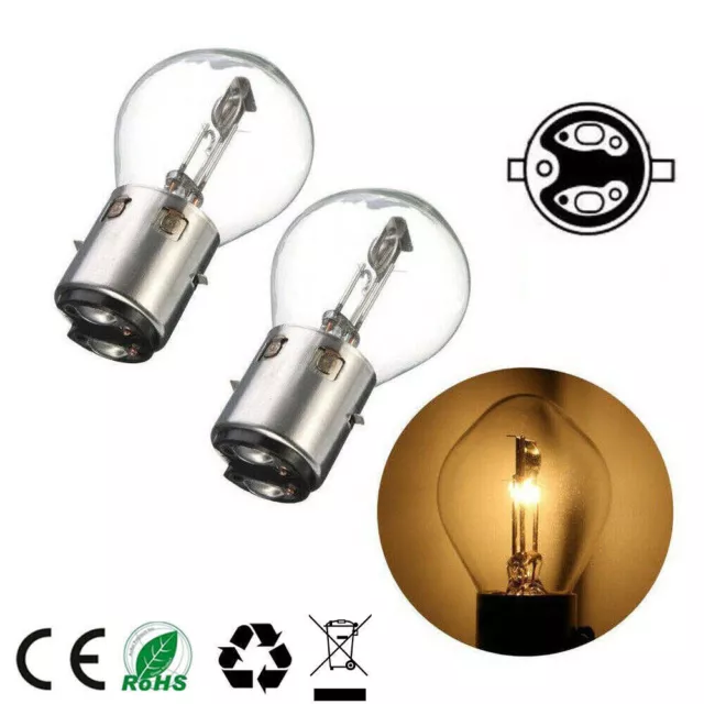 2 x S2 BA20d 12V Bulb Light Headlight 35 / 35W for Motorbike Motorcycle Scooter