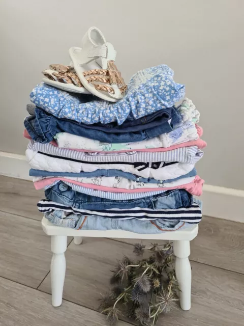 Huge 3-6 Baby Girl Summer Bundle Next Mothercare Etc Outfit Sets Rompers Shorts