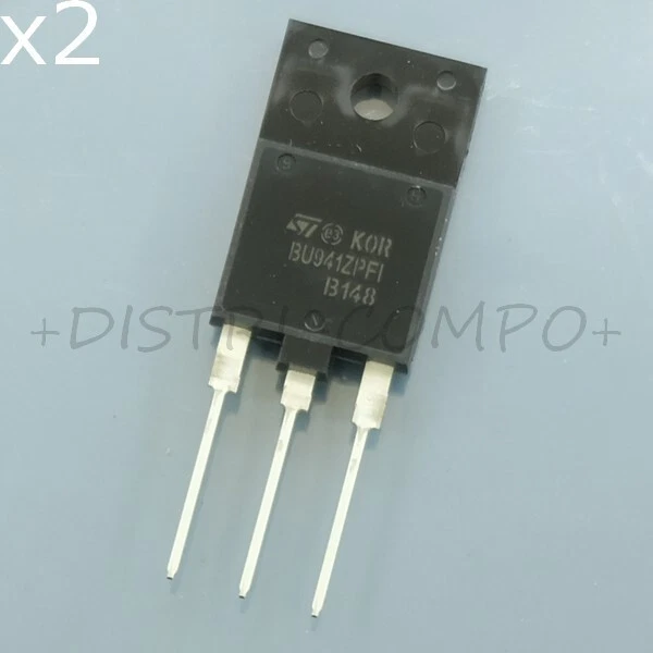 BU941ZPFI TRANSISTOR 350V 15A NPN Darlington TO3PF STM RoHS (lot de 2