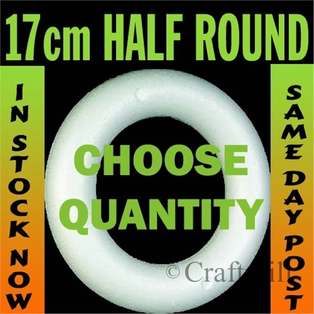 17cm Polystyrene HALF round rounded Rings Wreaths for craft christmas florist