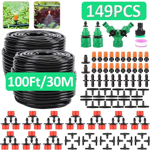 100FT MICRO DRIP Irrigation System Plant Garden Watering Hose