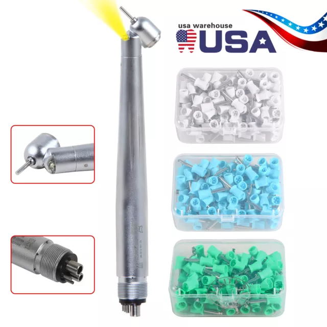 Dental NSK LED 45° Degree Fiber Optic High Speed Handpiece /100pc Polishing cups