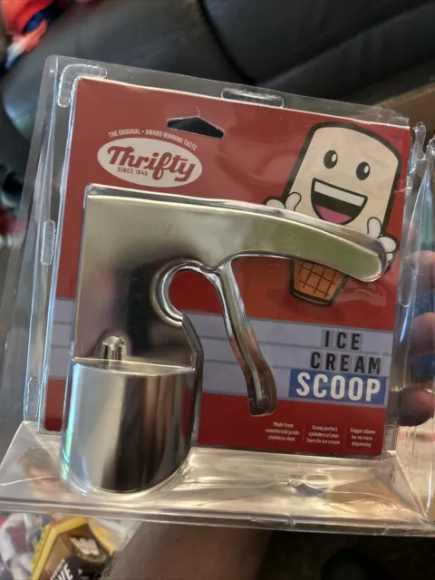 Thrifty Old Time Ice Cream Scooper Rite Aid | Original Stainless Steel  Scoop | Cylinder Ice Cream Scoop with Trigger | Commercial Grade Stainless