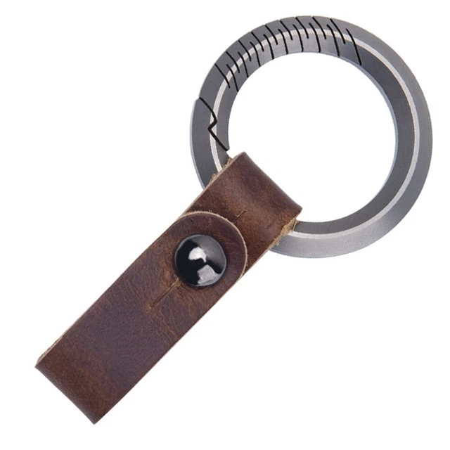 Multifunctional Titanium Alloy Keychain Holder Car Key Chains Clip Leather Strap