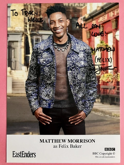 MATTHEW MORRISON *Felix Baker* HAND SIGNED EASTENDERS BBC Cast Fan Card NEW
