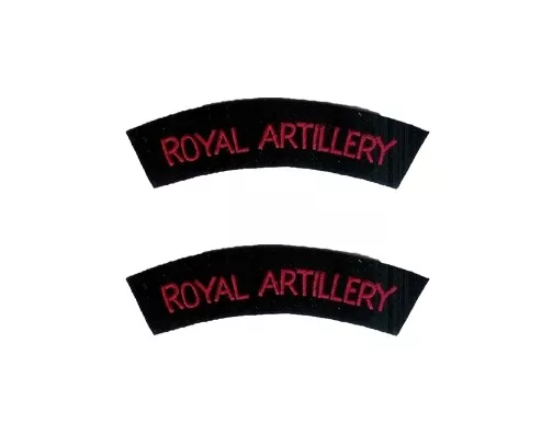 British Army ROYAL ARTILLERY Shoulder Titles - WW2 Repro Flashes Arm Patches New