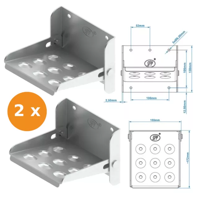 2 x Klapptritt Steighilfe Trittstufe LKW Anhänger Bordwand klappbar 155 x 172 mm