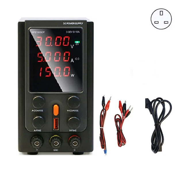 Alimentation Stabilisée Réglable PeakTech 6075 - Bloc D'Alimentation De Laboratoire, CC 2 X 0-30V 0-5A, 5V 3A, Instruments Numériques Alimentation Laboratoire