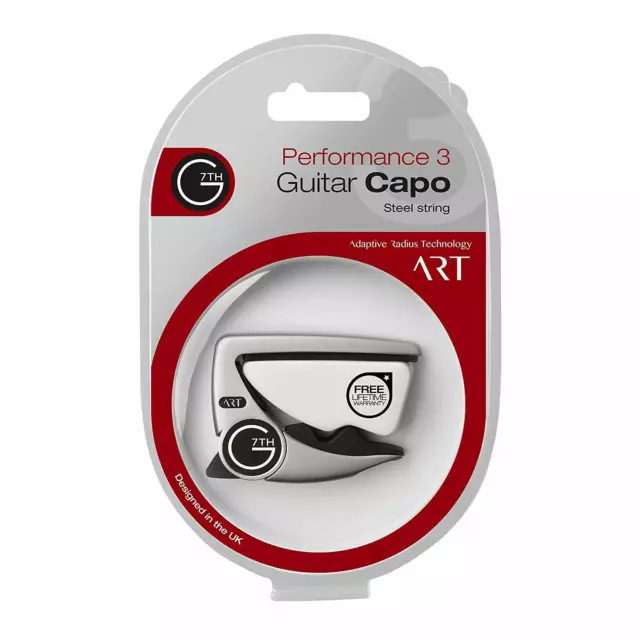 Guitar Capo G7th Performance 3 Acoustic Or Electric 6 String, Silver