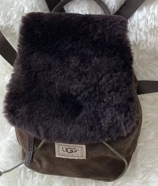 UGG mini backpack shearling and leather suede Drawstring Brown Bag