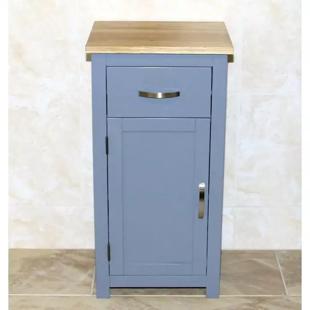 Grey Painted Bathroom Furniture Small Vanity Cabinet Cupboard with Storage 300G