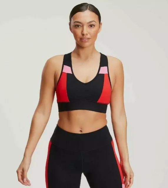 MP MY PROTEIN Size XS Xtra Small Women's Power Colour Block Sports Bra  Black Red £8.00 - PicClick UK