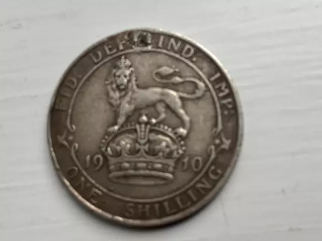 1910  Edward VII Sterling Silver Shilling