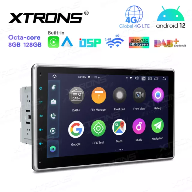 XTRONS 10.1" QLED Octa Core Android 12 Autoradio Drehbarer 8+128GB GPS Navi 2DIN 2