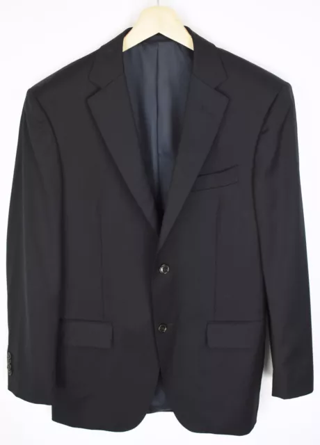 Blazer SUITSUPPLY pura lana uomo UK 38 nero foderato petto singolo 2 bottoni