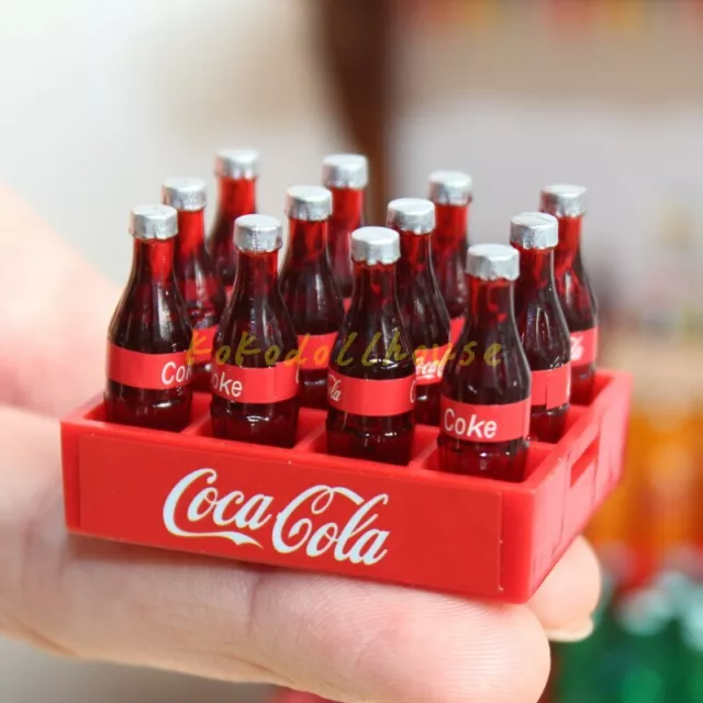 1Set 1/12 Scale Dollhouse Miniatures Mini Coke Bottle Beverage Bakery Party