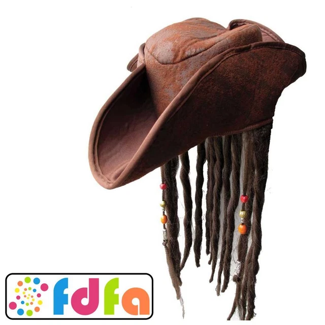 Opiniones De Accessories - Child's Carribbean Pirate Captain Hat With Beads And Attached Fake Dreadlock Hair 36789