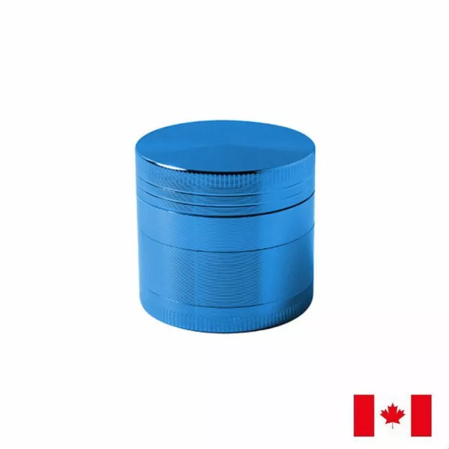 Blue Zinc Alloy 4 Layer 40mm Spice Herb Grinder w/ Scraper