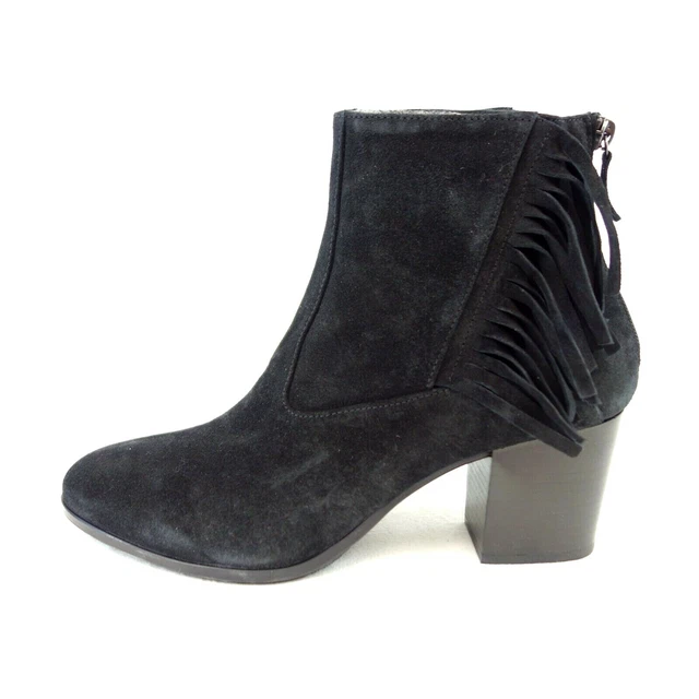 Homers Femmes Chaussures Bottines Bottes Cuir Daim Noir Np 285 Neuf
