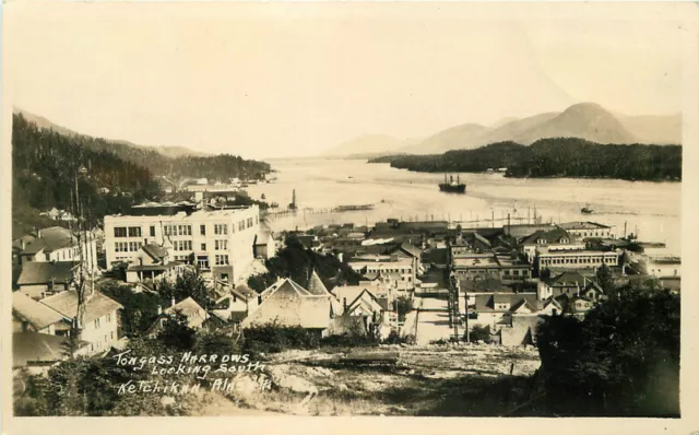 Alaska Ketchikan Tongass Narrows roadside C-1920s  RPPC Photo Postcard 22-10975