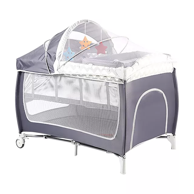 Foldable Baby Travel Bed Bassinet Cot Crib with Infant Changing Table Playpen US