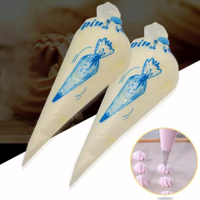 100PCS Pastry Bags Disposable Baking Piping Bag Icing Fondant Cake Cr'm'