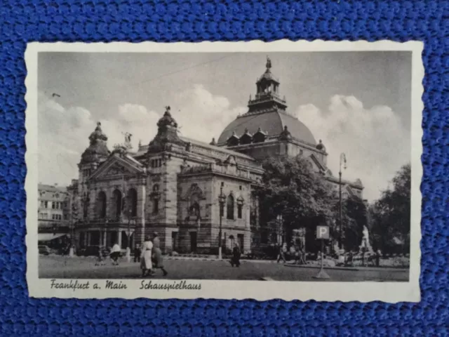 Ak Frankfurt am Main Schauspielhaus gelaufen WHW Stempel 1942 / 1943