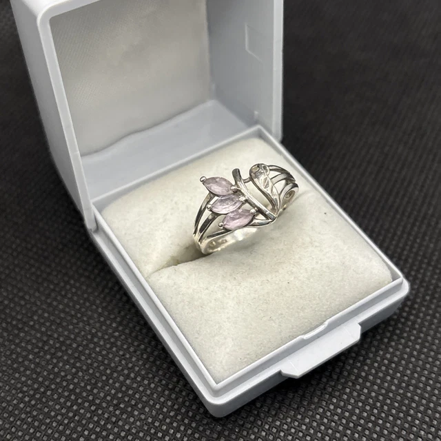 Bague Ancienne En Argent Massif 925 - Taille 53 - Anneau Simple Jonc Rose - Fabrication Française