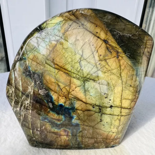 Rare Natural Labradorite Quartz Freeform Crystal Mineral specimen Healing 1061G