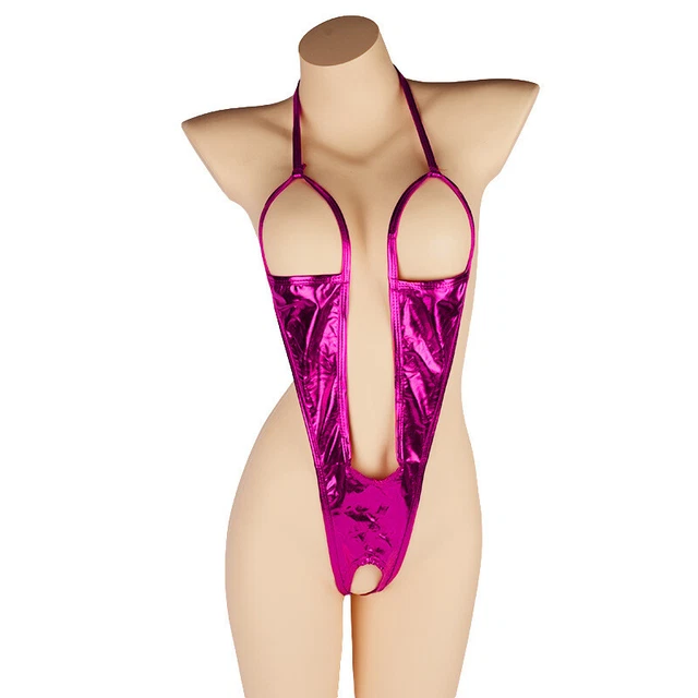 Body Donna Sexy Lucido Metallizzato Pezzo Unico Body Costume Da - Foto 7