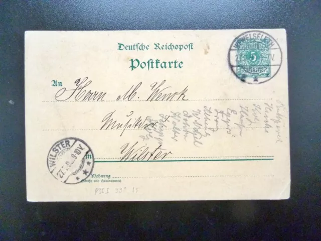 DR-Postkarte P36I, Stempel WEWELSFLETH und WILSTER