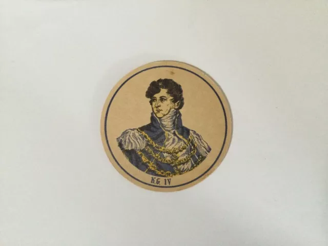 Collectable double sided coaster King George IV Old Scotch Whisky 1970's