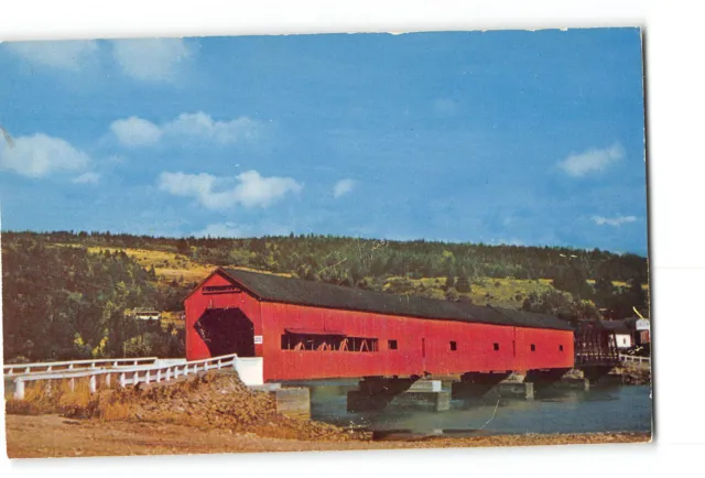 Alma New Brunswick Canada Vintage Postcard Fundy National Park Covered Bridge