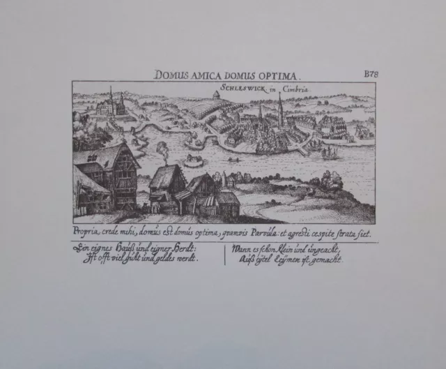 Blick von der Hochburg 1623 - Schleswig - Kunstblatt Druck Faksimile Art Print