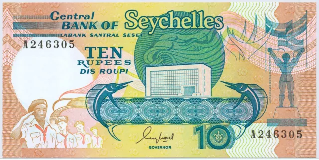 Seychelles - Central Bank,  10 Rupees ND(1989), P.32_UNC