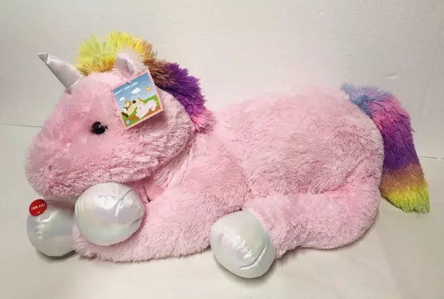 New Unicorn Musical Pink Rainbow Plush 24” Stuffed Animal Pink Large Horse Toy
