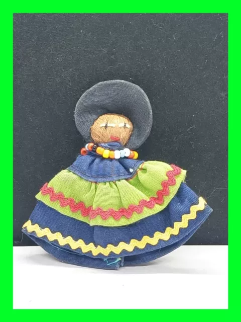 Vintage Native American Florida Seminole Indian Doll Patchwork Woman Palmetto