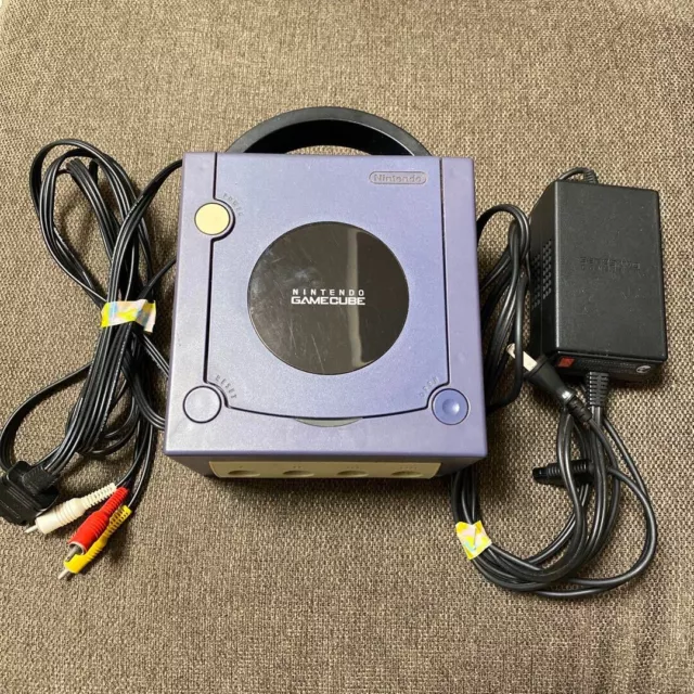 Nintendo Game cube GC Console violet with Cables Tested working japan