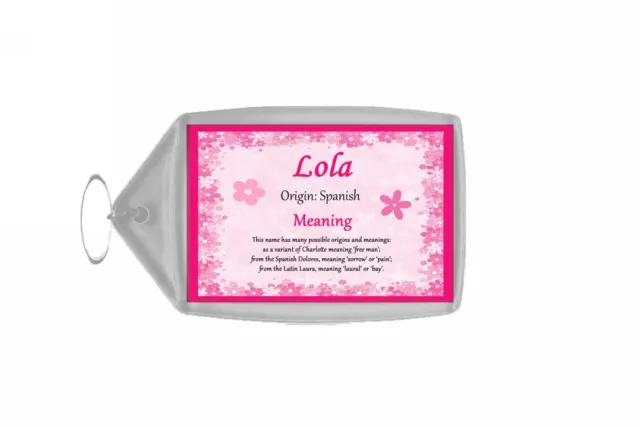 Lola Personalised Name Meaning Keyring