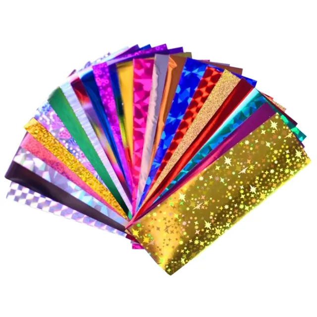 50pcs Nail Foil Transfer Stickers Laser Galaxy Starry Sky Nail Art Decorations