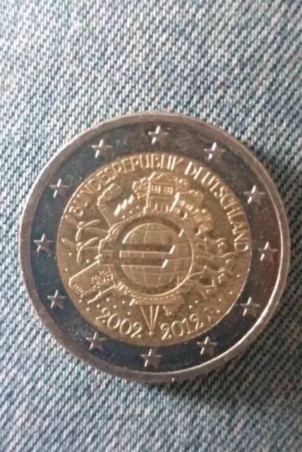 2 Euro Münze WWU 2002-2012 Bundesrepublik Deutschland Sondermünze Sammlerstück.