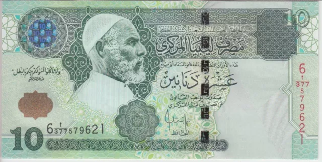 Libya Banknote P.70 10 Dinars 2004, UNC  2001