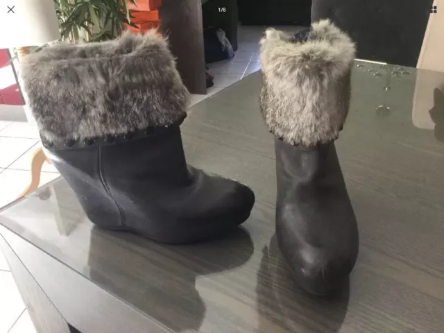 Bottines ASH pointure 39 cuir gris bon état