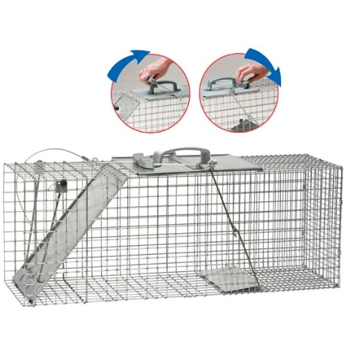 Havahart 1085 1-Door Easy Set Live Animal Cage Trap, Large, 32" x 10" x 12"