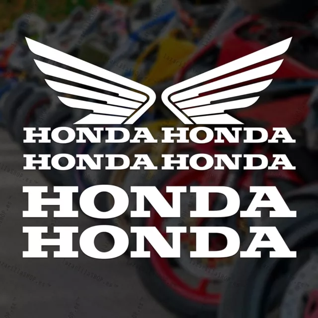 Pack 6 HONDA Alas Pegatinas Moto Sticker Vinilo Moto Logo Kit Moto Decal Sponsor