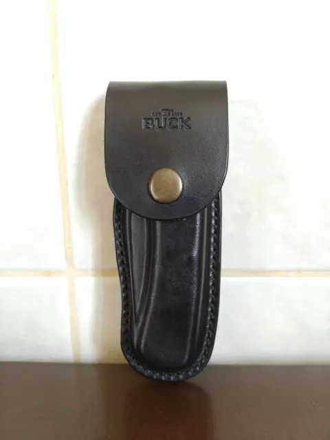 Pancake leather sheath made for Buck 110  leather knife case with belt clip