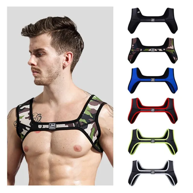 Mens Neoprene Harness Sport Support Shoulder Protector Cosplay Costume Body Belt