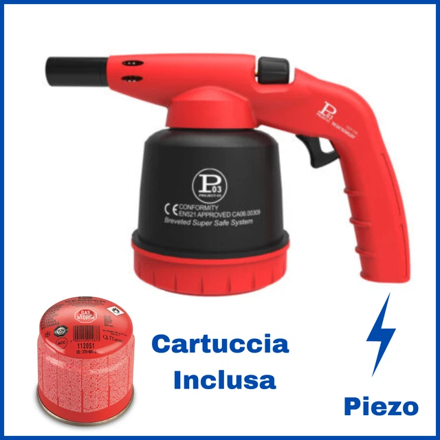 Kit Saldatore A Gas Kemper Tornado Con 4 Cartucce Ricambio – Cannello Ossidrico Portatile, Colore Blu
