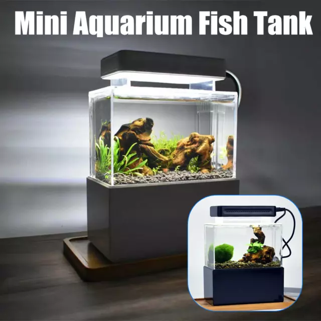 Desktop Mini Fish Tank Aquarium Water Filtration Ecological Fish Tank Home Decor