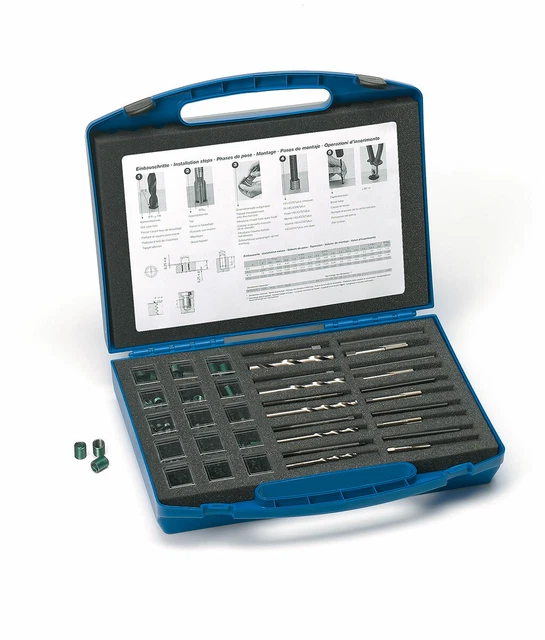 Kit De Réparation Filetage Helicoil 338 Pièces - Métrique Et SAE - Avec Outils - Neuf